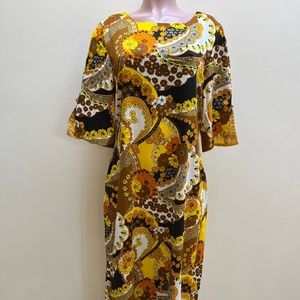 Vintage Groovy Long Hawaiian Dress - Mia Design Fabric